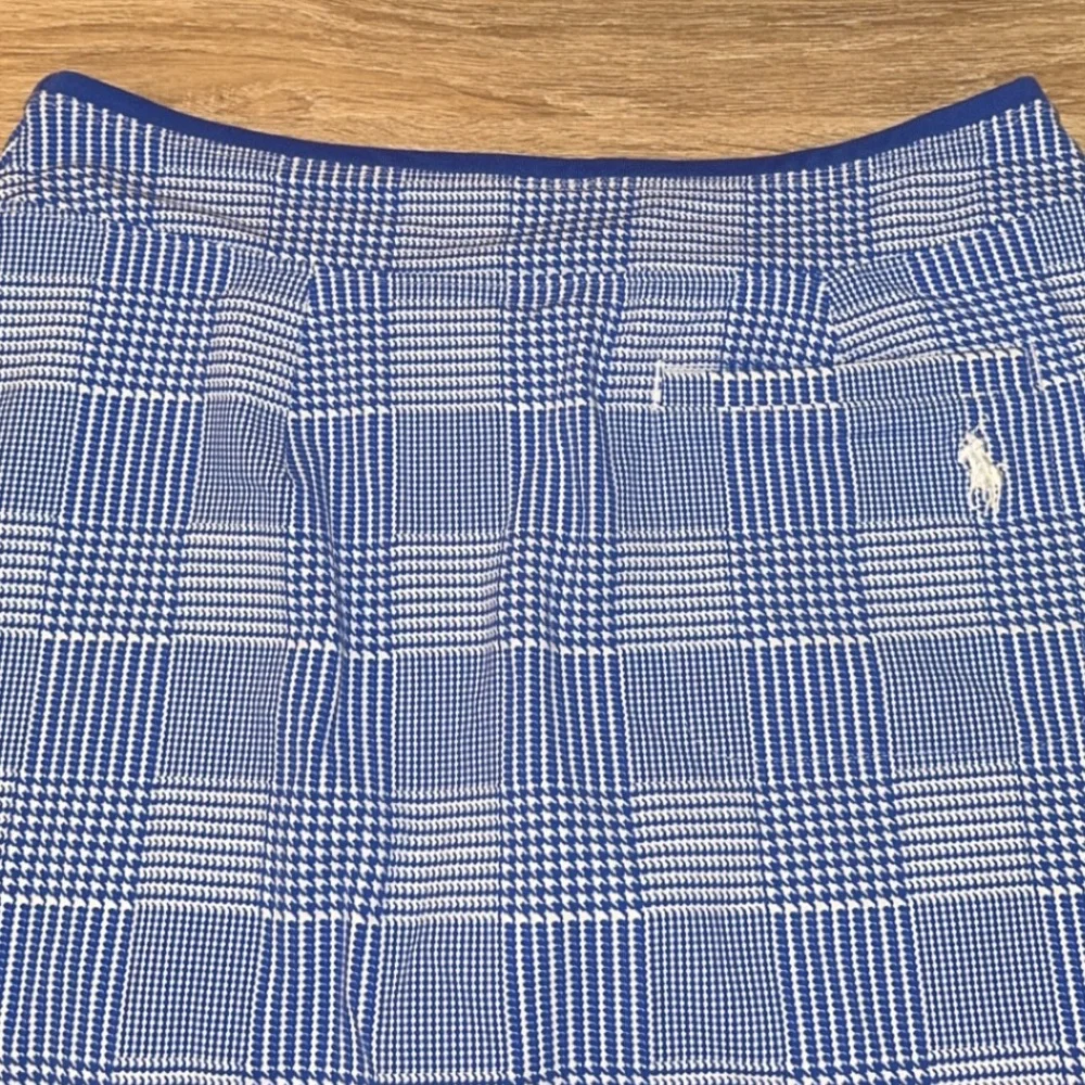 Ralph Lauren Polo Golf Blue & White Plaid Golf Tennis Skort Skirt‎ Small